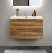 Тумба с раковиной подвесная BelBagno MARINO-CER-MINI-800-2C-SO-RR-P Rovere Rustico, раковина белая BB-8099-3-80