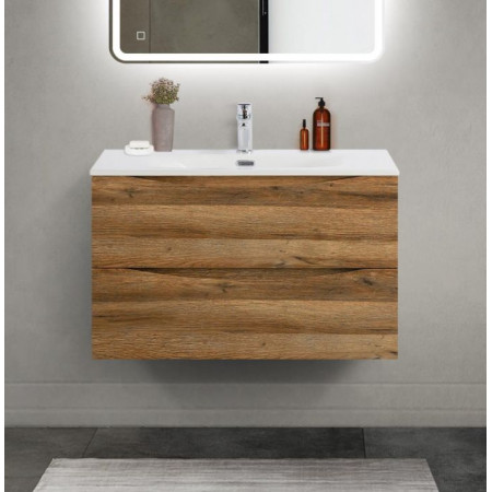 Тумба с раковиной подвесная BelBagno MARINO-CER-MINI-800-2C-SO-RR-P Rovere Rustico, раковина белая BB-8099-3-80 Тумба с раковиной подвесная BelBagno MARINO-CER-MINI-800-2C-SO-RR-P Rovere Rustico, раковина белая BB-8099-3-80