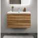 Тумба с раковиной подвесная BelBagno MARINO-CER-MINI-800-2C-SO-RR-P Rovere Rustico, раковина белая BB-8099-3-80
