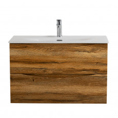 Тумба с раковиной подвесная BelBagno MARINO-CER-MINI-800-2C-SO-RR-P Rovere Rustico, раковина белая BB-8099-3-80