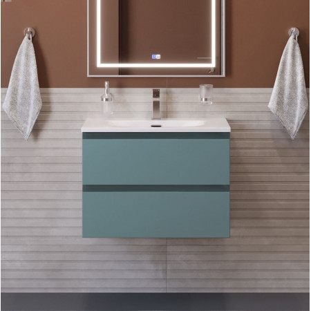 Тумба с раковиной подвесная BelBagno KRAFT-600-2C-SO-AO Голубой матовый, раковина белая BB-8099-60 Тумба с раковиной подвесная BelBagno KRAFT-600-2C-SO-AO Голубой матовый, раковина белая BB-8099-60