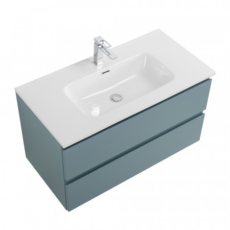 Тумба с раковиной подвесная BelBagno KRAFT-900-2C-SO-AO Голубой матовый, раковина белая BB900ETL Тумба с раковиной подвесная BelBagno KRAFT-900-2C-SO-AO Голубой матовый, раковина белая BB900ETL
