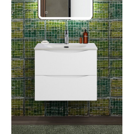 Тумба с раковиной подвесная BelBagno MARINO-CER-N-600-2C-SO-BL-P Bianco Lucido, раковина белая BB-8099-60 Тумба с раковиной подвесная BelBagno MARINO-CER-N-600-2C-SO-BL-P Bianco Lucido, раковина белая BB-8099-60