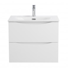 Тумба с раковиной подвесная BelBagno MARINO-CER-N-600-2C-SO-BL-P Bianco Lucido, раковина белая BB-8099-60
