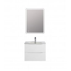 Тумба с раковиной подвесная BelBagno MARINO-CER-N-600-2C-SO-BL-P Bianco Lucido, раковина белая BB-8099-60