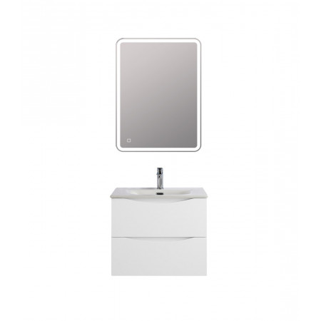 Тумба с раковиной подвесная BelBagno MARINO-CER-N-600-2C-SO-BL-P Bianco Lucido, раковина белая BB-8099-60 Тумба с раковиной подвесная BelBagno MARINO-CER-N-600-2C-SO-BL-P Bianco Lucido, раковина белая BB-8099-60