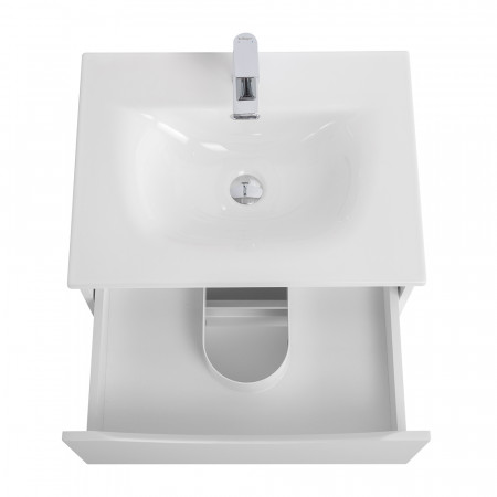 Тумба с раковиной подвесная BelBagno MARINO-CER-N-600-2C-SO-BL-P Bianco Lucido, раковина белая BB-8099-60 Тумба с раковиной подвесная BelBagno MARINO-CER-N-600-2C-SO-BL-P Bianco Lucido, раковина белая BB-8099-60