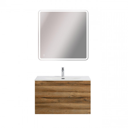 Тумба с раковиной подвесная BelBagno MARINO-CER-N-800-2C-SO-RR-P Rovere Rustico, раковина белая BB-8099-80 Тумба с раковиной подвесная BelBagno MARINO-CER-N-800-2C-SO-RR-P Rovere Rustico, раковина белая BB-8099-80