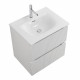 Тумба с раковиной подвесная BelBagno UNO-MINI-600-2C-SO-BO Bianco Opaco, раковина белая BB-8099-3-60 Тумба с раковиной подвесная BelBagno UNO-MINI-600-2C-SO-BO Bianco Opaco, раковина белая BB-8099-3-60