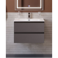 Тумба с раковиной подвесная BelBagno KRAFT-600-2C-SO-GSO Темно-Серый матовый, раковина белая BB600ETL