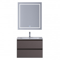 Тумба с раковиной подвесная BelBagno KRAFT-600-2C-SO-GSO Темно-Серый матовый, раковина белая BB600ETL