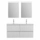 Тумба с раковиной подвесная BelBagno UNO-1200-4C-SO-BO Bianco Opaco, раковина белая BB-8099-120-2 с 2-я чашами Тумба с раковиной подвесная BelBagno UNO-1200-4C-SO-BO Bianco Opaco, раковина белая BB-8099-120-2 с 2-я чашами