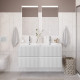 Тумба с раковиной подвесная BelBagno UNO-1200-4C-SO-BO Bianco Opaco, раковина белая BB-8099-120-2 с 2-я чашами Тумба с раковиной подвесная BelBagno UNO-1200-4C-SO-BO Bianco Opaco, раковина белая BB-8099-120-2 с 2-я чашами