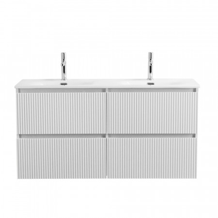 Тумба с раковиной подвесная BelBagno UNO-1200-4C-SO-BO Bianco Opaco, раковина белая BB-8099-120-2 с 2-я чашами Тумба с раковиной подвесная BelBagno UNO-1200-4C-SO-BO Bianco Opaco, раковина белая BB-8099-120-2 с 2-я чашами