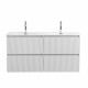 Тумба с раковиной подвесная BelBagno UNO-1200-4C-SO-BO Bianco Opaco, раковина белая BB-8099-120-2 с 2-я чашами Тумба с раковиной подвесная BelBagno UNO-1200-4C-SO-BO Bianco Opaco, раковина белая BB-8099-120-2 с 2-я чашами