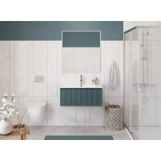 Тумба с раковиной подвесная BelBagno UNO-800-1C-SO-AO Голубой матовый, раковина белая BB-8099-80