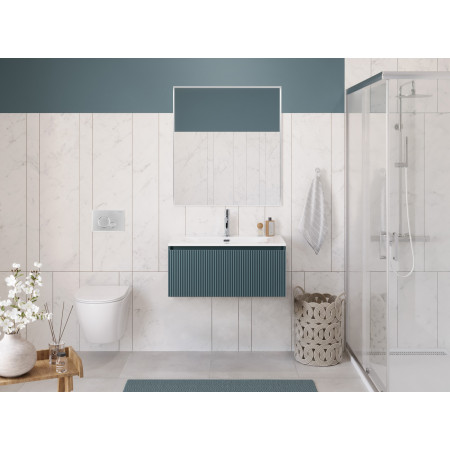 Тумба с раковиной подвесная BelBagno UNO-800-1C-SO-AO Голубой матовый, раковина белая BB-8099-80 Тумба с раковиной подвесная BelBagno UNO-800-1C-SO-AO Голубой матовый, раковина белая BB-8099-80