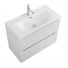Тумба с раковиной подвесная BelBagno UNO-MINI-700-2C-SO-BO Bianco Opaco, раковина белая BB-8099-3-70