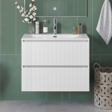 Тумба с раковиной подвесная BelBagno UNO-MINI-700-2C-SO-BO Bianco Opaco, раковина белая BB-8099-3-70