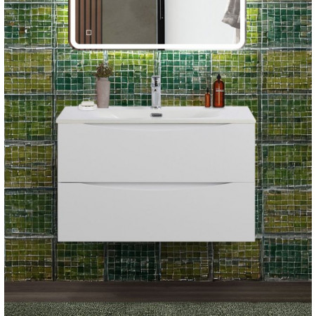 Тумба с раковиной подвесная BelBagno MARINO-CER-N-800-2C-SO-BL-P Bianco Lucido, раковина белая BB-8099-80 Тумба с раковиной подвесная BelBagno MARINO-CER-N-800-2C-SO-BL-P Bianco Lucido, раковина белая BB-8099-80