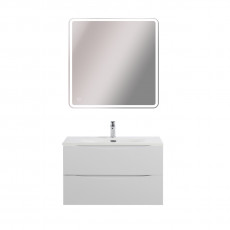 Тумба с раковиной подвесная BelBagno MARINO-CER-N-800-2C-SO-BL-P Bianco Lucido, раковина белая BB-8099-80