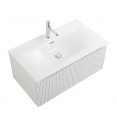 Тумба с раковиной подвесная BelBagno UNO-800-1C-SO-BO Bianco Opaco, раковина белая BB-8099-80