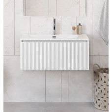 Тумба с раковиной подвесная BelBagno UNO-800-1C-SO-BO Bianco Opaco, раковина белая BB-8099-80