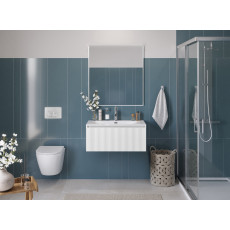 Тумба с раковиной подвесная BelBagno UNO-800-1C-SO-BO Bianco Opaco, раковина белая BB-8099-80