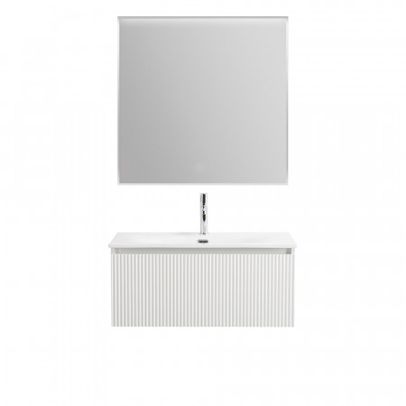 Тумба с раковиной подвесная BelBagno UNO-800-1C-SO-BO Bianco Opaco, раковина белая BB-8099-80 Тумба с раковиной подвесная BelBagno UNO-800-1C-SO-BO Bianco Opaco, раковина белая BB-8099-80