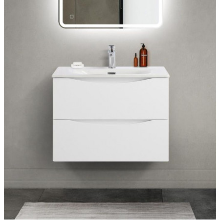 Тумба с раковиной подвесная BelBagno MARINO-CER-MINI-700-2C-SO-BO-P Bianco Opaco, раковина белая BB-8099-3-70 Тумба с раковиной подвесная BelBagno MARINO-CER-MINI-700-2C-SO-BO-P Bianco Opaco, раковина белая BB-8099-3-70
