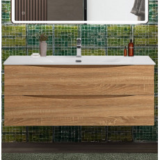 Тумба с раковиной подвесная BelBagno MARINO-CER-N-1200-2C-SO-WO-P Rovere Bianco, раковина белая BB-8099-120
