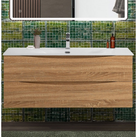 Тумба с раковиной подвесная BelBagno MARINO-CER-N-1200-2C-SO-WO-P Rovere Bianco, раковина белая BB-8099-120 Тумба с раковиной подвесная BelBagno MARINO-CER-N-1200-2C-SO-WO-P Rovere Bianco, раковина белая BB-8099-120
