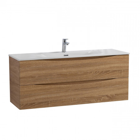 Тумба с раковиной подвесная BelBagno MARINO-CER-N-1200-2C-SO-WO-P Rovere Bianco, раковина белая BB-8099-120 Тумба с раковиной подвесная BelBagno MARINO-CER-N-1200-2C-SO-WO-P Rovere Bianco, раковина белая BB-8099-120