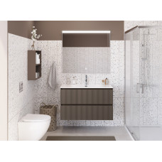 Тумба с раковиной подвесная BelBagno UNO-MINI-900-2C-SO-СO Бежевый матовый, раковина белая BB-8099-3-90