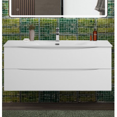 Тумба с раковиной подвесная BelBagno MARINO-CER-N-1200-2C-SO-BL-P Bianco Lucido, раковина белая BB-8099-120