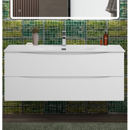 Тумба с раковиной подвесная BelBagno MARINO-CER-N-1200-2C-SO-BL-P Bianco Lucido, раковина белая BB-8099-120 Тумба с раковиной подвесная BelBagno MARINO-CER-N-1200-2C-SO-BL-P Bianco Lucido, раковина белая BB-8099-120