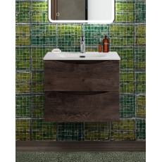 Тумба с раковиной подвесная BelBagno MARINO-CER-N-600-2C-SO-RNG-P Rovere Nature Grigio, раковина белая BB-8099-60