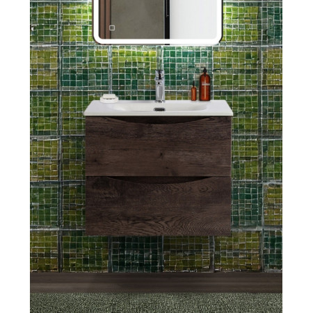Тумба с раковиной подвесная BelBagno MARINO-CER-N-600-2C-SO-RNG-P Rovere Nature Grigio, раковина белая BB-8099-60 Тумба с раковиной подвесная BelBagno MARINO-CER-N-600-2C-SO-RNG-P Rovere Nature Grigio, раковина белая BB-8099-60
