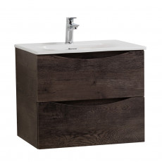 Тумба с раковиной подвесная BelBagno MARINO-CER-N-600-2C-SO-RNG-P Rovere Nature Grigio, раковина белая BB-8099-60