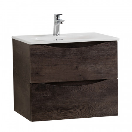 Тумба с раковиной подвесная BelBagno MARINO-CER-N-600-2C-SO-RNG-P Rovere Nature Grigio, раковина белая BB-8099-60 Тумба с раковиной подвесная BelBagno MARINO-CER-N-600-2C-SO-RNG-P Rovere Nature Grigio, раковина белая BB-8099-60