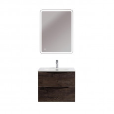 Тумба с раковиной подвесная BelBagno MARINO-CER-N-600-2C-SO-RNG-P Rovere Nature Grigio, раковина белая BB-8099-60