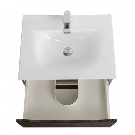 Тумба с раковиной подвесная BelBagno MARINO-CER-N-600-2C-SO-RNG-P Rovere Nature Grigio, раковина белая BB-8099-60 Тумба с раковиной подвесная BelBagno MARINO-CER-N-600-2C-SO-RNG-P Rovere Nature Grigio, раковина белая BB-8099-60