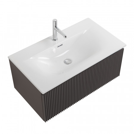 Тумба с раковиной подвесная BelBagno UNO-800-1C-SO-GSO Темно-Серый матовый, раковина белая BB-8099-80 Тумба с раковиной подвесная BelBagno UNO-800-1C-SO-GSO Темно-Серый матовый, раковина белая BB-8099-80