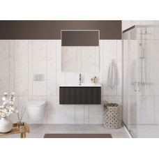 Тумба с раковиной подвесная BelBagno UNO-800-1C-SO-GSO Темно-Серый матовый, раковина белая BB-8099-80