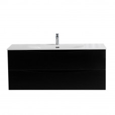 Тумба с раковиной подвесная BelBagno MARINO-CER-N-1200-2C-SO-NL-P Nero Lucido, раковина белая BB-8099-120