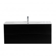 Тумба с раковиной подвесная BelBagno MARINO-CER-N-1200-2C-SO-NL-P Nero Lucido, раковина белая BB-8099-120