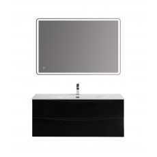 Тумба с раковиной подвесная BelBagno MARINO-CER-N-1200-2C-SO-NL-P Nero Lucido, раковина белая BB-8099-120