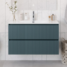 Тумба с раковиной подвесная BelBagno UNO-1000-2C-SO-AO Голубой матовый, раковина белая BB-8099-100