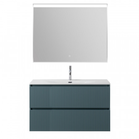Тумба с раковиной подвесная BelBagno UNO-1000-2C-SO-AO Голубой матовый, раковина белая BB-8099-100 Тумба с раковиной подвесная BelBagno UNO-1000-2C-SO-AO Голубой матовый, раковина белая BB-8099-100