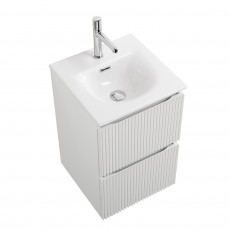 Тумба с раковиной подвесная BelBagno UNO-MINI-400-2C-SO-BO Bianco Opaco, раковина белая BB-8099-3-40